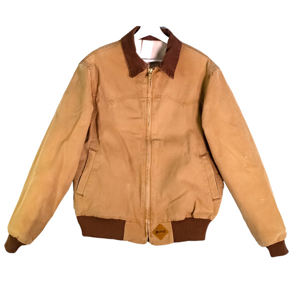 Muleskin By Carhartt Workwear Jacket Beige Men's Size M 100% Cotton Canvas - Picture 1 of 15